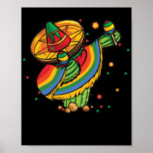Poster Cinco de Mayo Cactus Dabbing mexicano