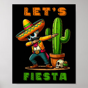 Poster Cinco De Mayo Cactus Mexicano Poncho Sombrero Hat