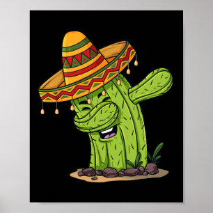 Poster Cinco de Mayo Dabbing Cactus, crianças