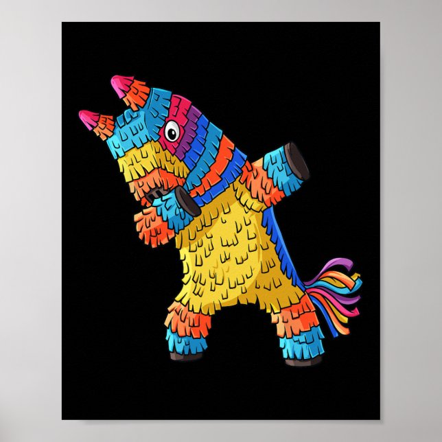 Poster Cinco De Mayo Dabbing Donkey Pinata Engraçado Mexi (Frente)