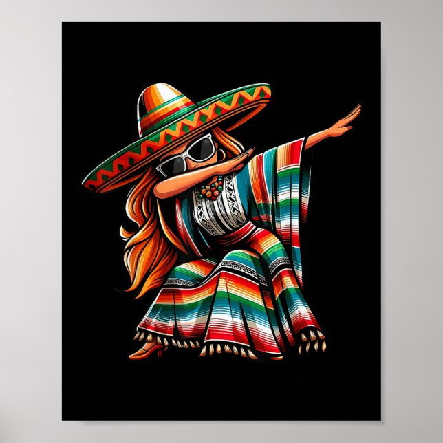 Poster Cinco De Mayo Dabbing mulheres mexicanas Cinco Eng (Frente)
