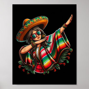 Poster Cinco De Mayo Dabbing mulheres mexicanas Cinco Eng