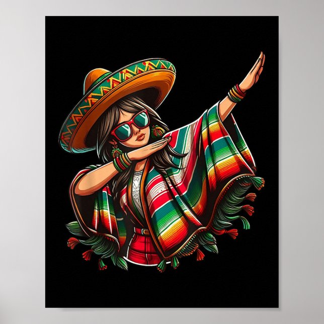 Poster Cinco De Mayo Dabbing mulheres mexicanas Cinco Eng (Frente)