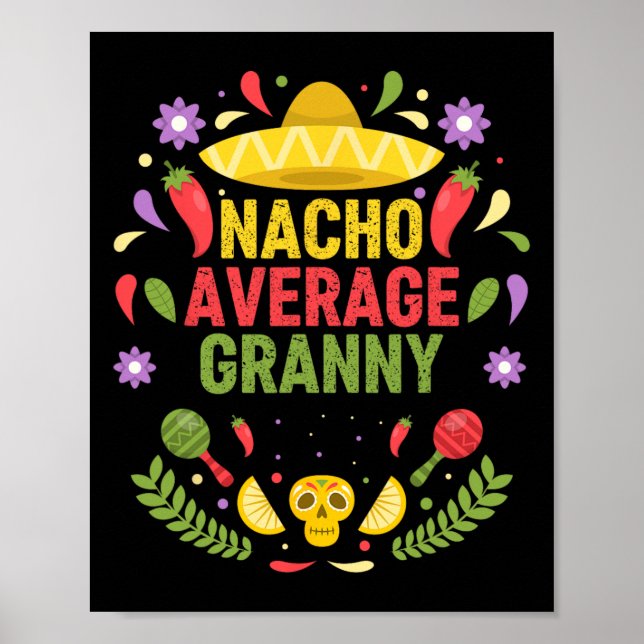 Poster Cinco De Mayo Divertida Nacho Avó Média  (Frente)