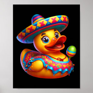 Poster Cinco de Mayo Duck Mexicano Sombrero Fiesta