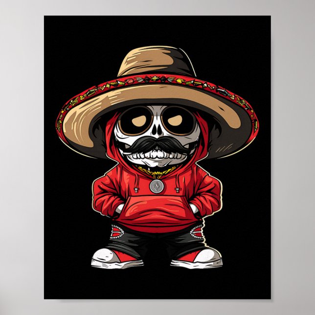 Poster Cinco De Mayo Fiesta México Skeleton Party Sombrer (Frente)