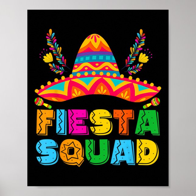 Poster Cinco De Mayo Fiesta Squad Partido Mexicano Cinco  (Frente)