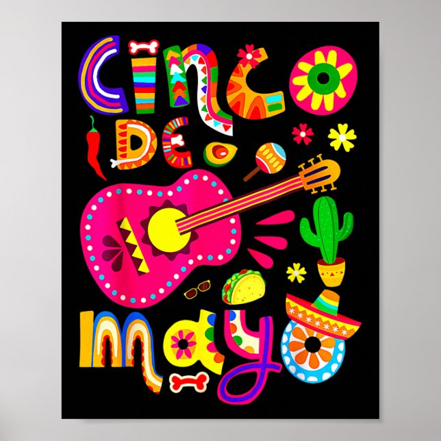 Poster Cinco De Mayo Lets Fiesta Squad 5 De Mayo Mexicano (Frente)
