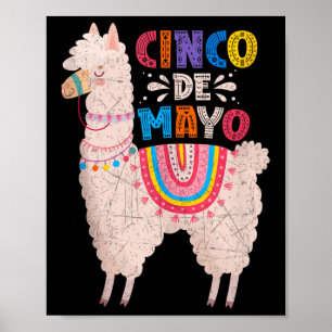 Poster Cinco de Mayo Llama Fiesta Partido Mexicano Vibe T