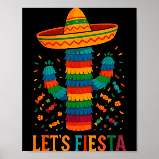 Poster Cinco de mayo mexican cactus party funny letsCinco