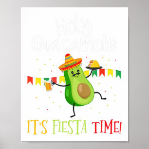 Poster Cinco de Mayo - Santa Guacamole Sua Fiesta Mexican