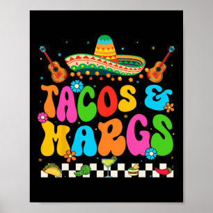 Poster Cinco De Mayo Tacos E Margs Partido Fiesta Mexican