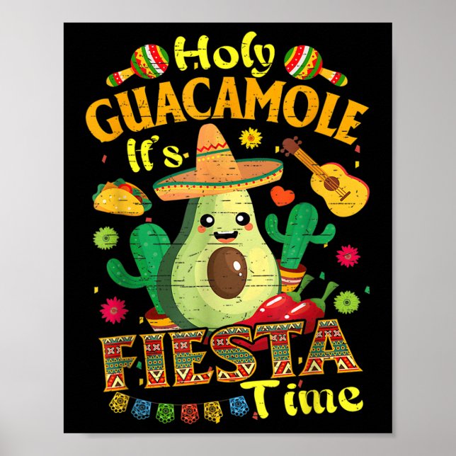 Poster Cinco de Mayo, tempo de Guacamole Fiesta mexicano (Frente)