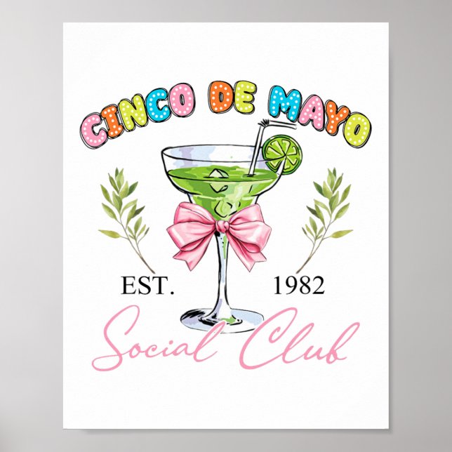 Poster Cinco de Mayo Tequila Coquette Social Club Mexican (Frente)