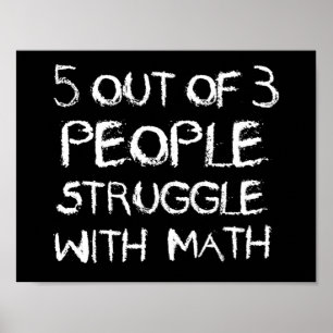 Pôster Cinco em quatro Pessoas lutam com matemática