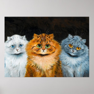 Poster Cinco gatos por Louis Wain