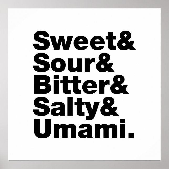 Pôster Cinco gostos básicos (Frente)