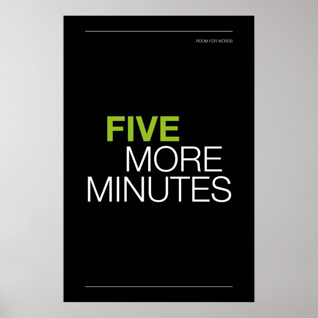 Poster CINCO MINUTOS MAIS – Arte para Parede de Quarto (Frente)