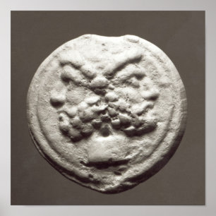 Pôster Cinco moedas que descrevem Janus, Jupiter