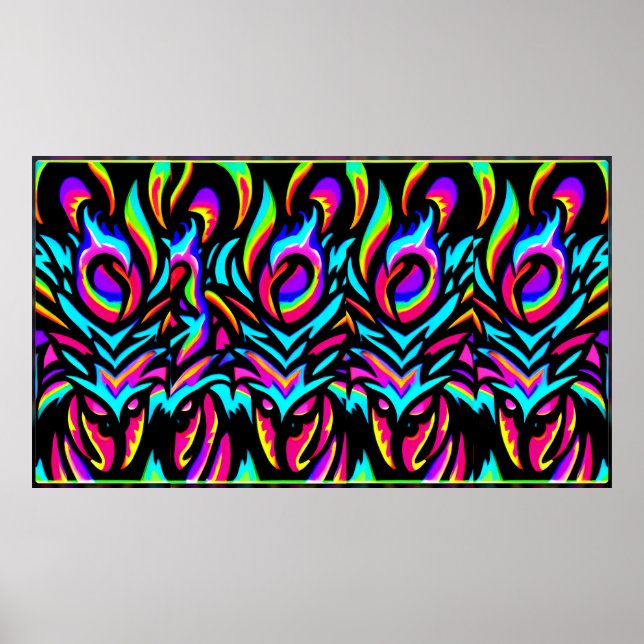 Poster Cinco Olhados - Ken Gage Abstrato (Frente)