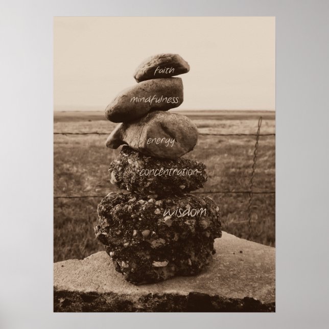 Poster Cinco Virtudes do Zen (Frente)