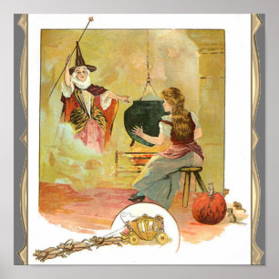 Poster Cinderela E Seu Deus Fada Mãe