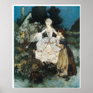 Pôster Cinderella e madrinha feericamente