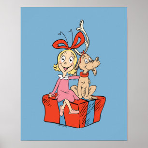 Poster Cindy Lou Who e Max em um Presente