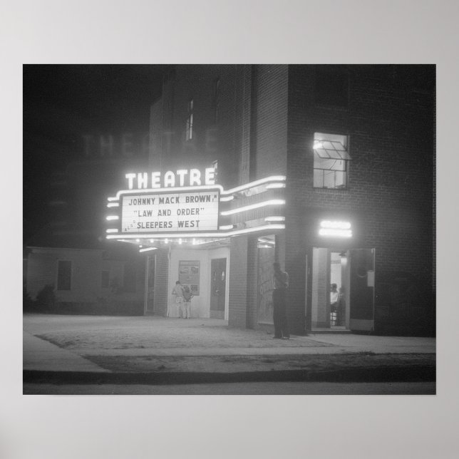 Pôster Cinema à noite, 1941. Vintage Photo (Frente)