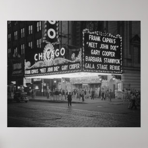Poster Cinema de Chicago, 1941. Foto do vintage
