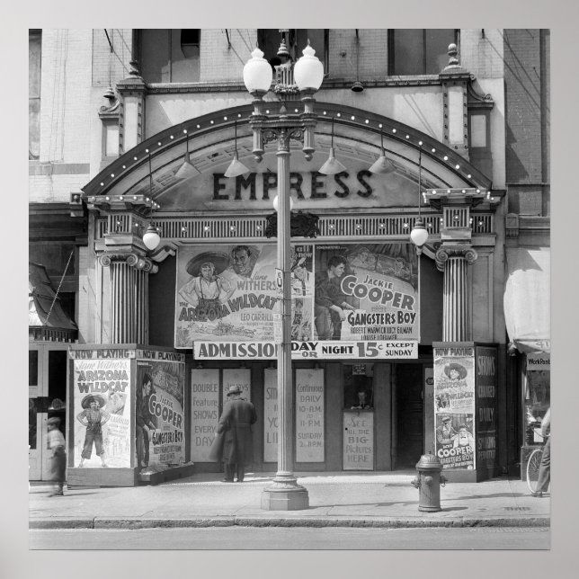 Pôster Cinema Empress, 1939. Foto Antiga (Frente)
