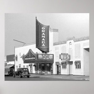 Poster Cinema Granada, 1938. Foto Antiga