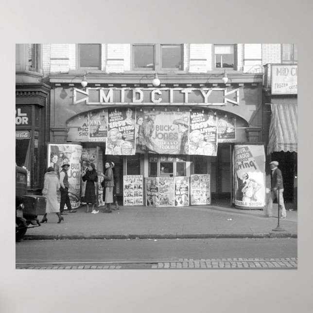 Poster Cinema Midcity, 1937. Foto Antiga (Frente)