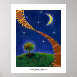 Poster Cinema noturno diversão pintura para amantes de fi