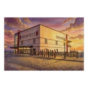 Pôster Cinema Regent ao pôr do sol, Redcar