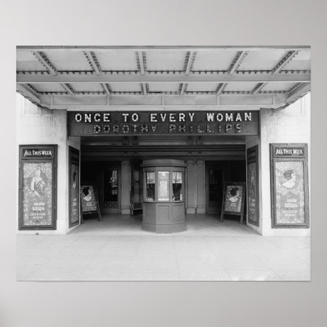 Poster Cinema Rialto, 1920. Foto Antiga (Frente)