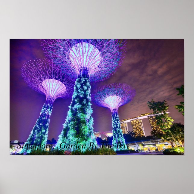 Poster Cingapura, Jardim Pela Baía (Frente)