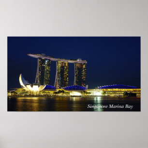 Poster Cingapura Marina à Noite