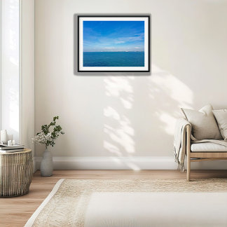 Poster Cingapura - Vista do Oceano Estreito com Navios de