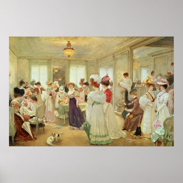 Pôster Cinq Heures chez le Couturier Paquin, 1906 (Frente)