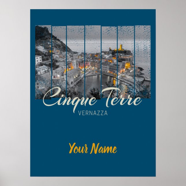 Poster Cinque Terre Vernazza Italien Vintage Souvenir (Frente)