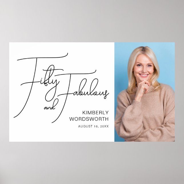 Poster Cinquenta e Fabuloso Foto Aniversário de 50 anos (Frente)