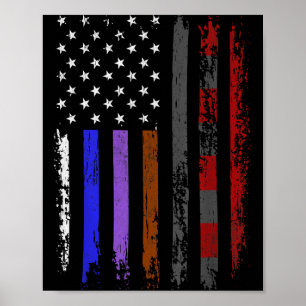 Poster Cintos da Bandeira Americana BJJ Jiu Jitsu Brasile