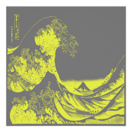 Pôster Cinza Amarelo Poster Wave do Excelente