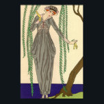 Pôster Cinza Art Deco Taffeta Gown Ilustração<br><div class="desc">Estilo Art Deco Ilustração de George Barbier de uma Jovem vestindo uma Cinza Taffeta Gown ao lado de uma árvore salgueira. George Barbier 1882 - 1932 foi um dos ilustradores franceses excelentes do início do século 20. Ele é bem conhecido por suas comissões de design, teatro e fantasias de balé,...</div>