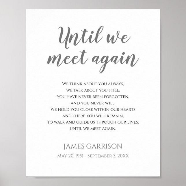 Poster Cinza até nos Encontrarmos de Novo Celebração do P (Frente)