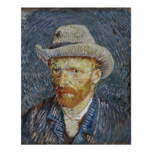 Pôster Cinza Autoretrato Van Gogh Sentiu Ódio Na Pintura (Frente)