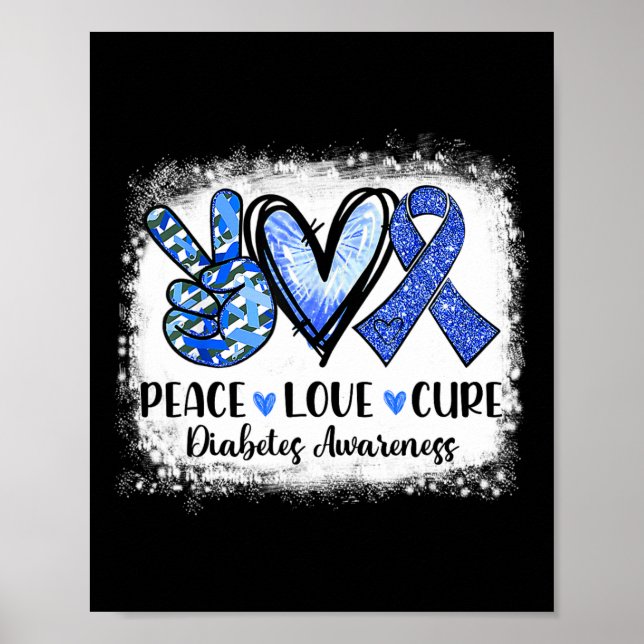 Poster Cinza Azul de Fita Azul com Amor de Paz Descoberta (Frente)