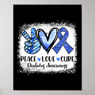 Poster Cinza Azul de Fita Azul com Amor de Paz Descoberta