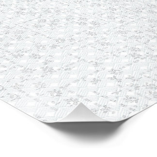 Pôster Cinza Claro Floral Geométrico | Padrão Moderno de
